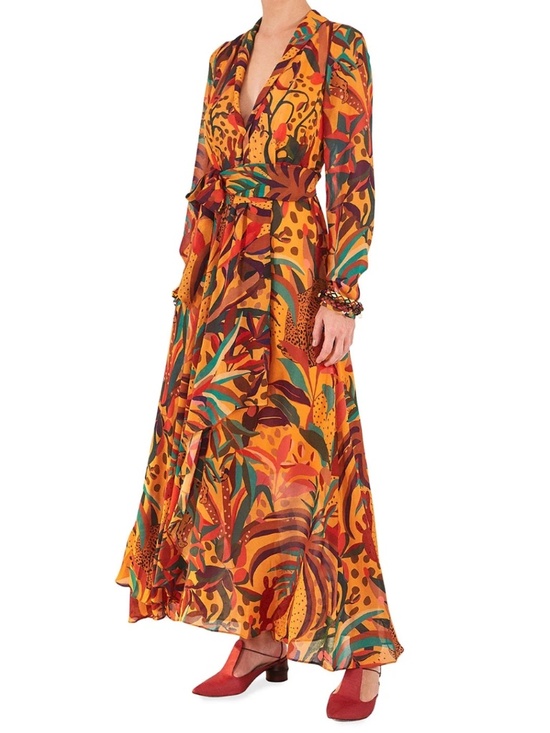 FARM Rio Dresses & Skirts - Farm Rio Golden Jungle V-Neck Maxi Dress (ankle length) , size M